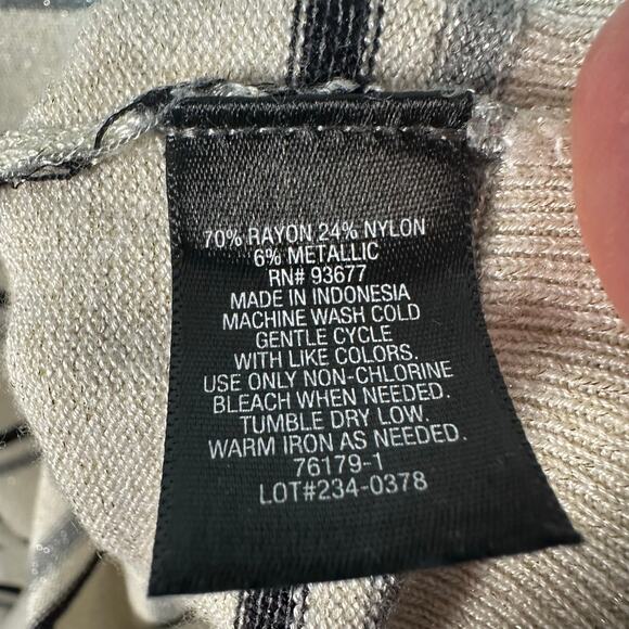 Worthington light rate striped sweater swoop gold silver black plus size - Picture 5 of 8